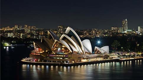 Sydney-Opera-House City Harbor Night Picture