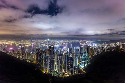 Hong-Kong China Night City Picture