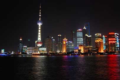 Shanghai-Skyline Water Night Cityscape Picture