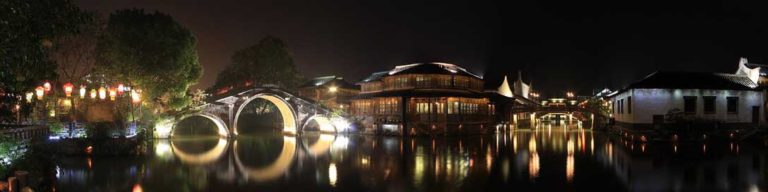 Night Building Water China Picture