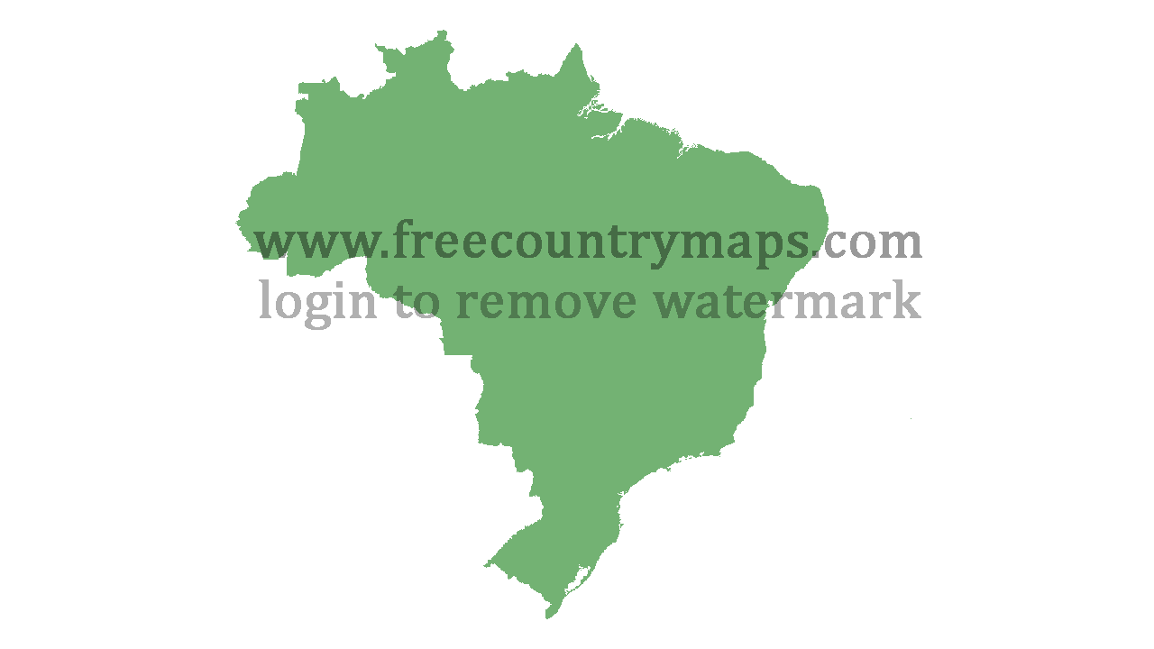 Transparent Blank Map of Brazil