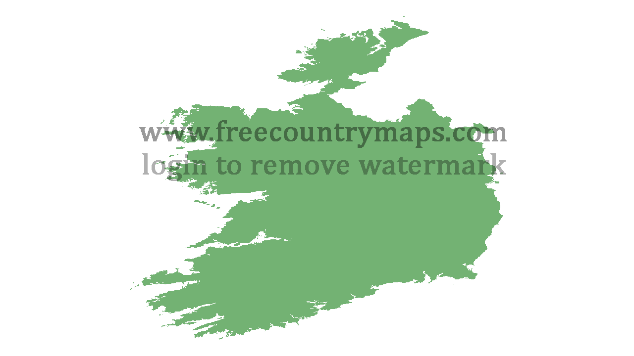 Transparent Blank Map of Ireland