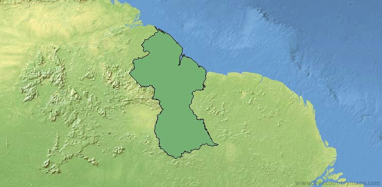 Guyana Map Outline