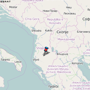 Karte von Berat :: Albanien Breiten- und Längengrad : Kostenlose Karten
