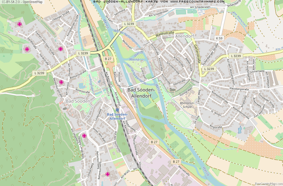 Karte von Bad Sooden-Allendorf :: Deutschland Breiten- und Längengrad