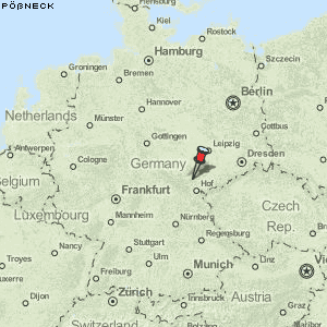 Karte von Pößneck :: Deutschland Breiten- und Längengrad : Kostenlose