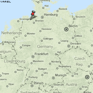 Karte von Varel :: Deutschland Breiten- und Längengrad : Kostenlose