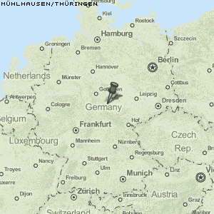 Mühlhausen/Thüringen Karte Deutschland