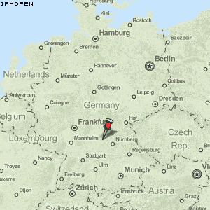 Karte von Iphofen :: Deutschland Breiten- und Längengrad : Kostenlose