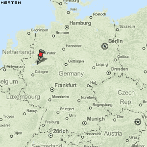 Karte von Herten :: Deutschland Breiten- und Längengrad : Kostenlose