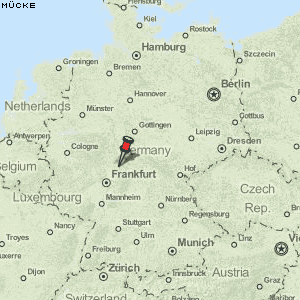 Karte von Mücke :: Deutschland Breiten- und Längengrad : Kostenlose