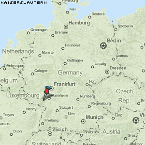 Karte von Kaiserslautern :: Deutschland Breiten- und Längengrad