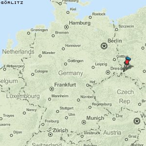 Karte von Görlitz :: Deutschland Breiten- und Längengrad : Kostenlose