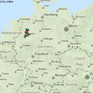 Karte von Dülmen :: Deutschland Breiten- und Längengrad : Kostenlose