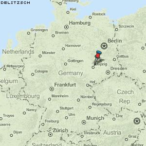 Karte von Delitzsch :: Deutschland Breiten- und Längengrad : Kostenlose
