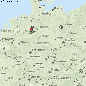 Karte von Gütersloh :: Deutschland Breiten- und Längengrad : Kostenlose