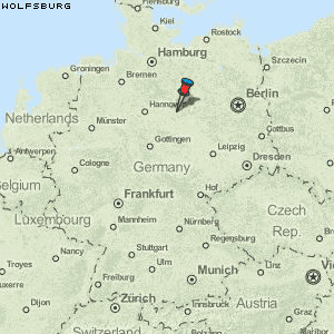 Karte von Wolfsburg :: Deutschland Breiten- und Längengrad : Kostenlose