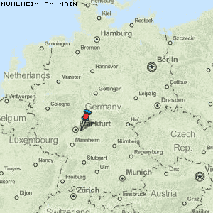Karte von Mühlheim am Main :: Deutschland Breiten- und Längengrad