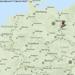 Karte von Eisenhüttenstadt :: Deutschland Breiten- und Längengrad
