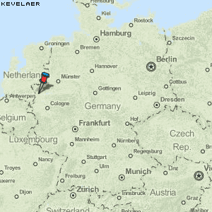 Karte von Kevelaer :: Deutschland Breiten- und Längengrad : Kostenlose