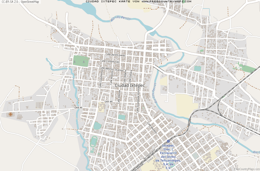 Karte Von Ciudad Ixtepec Mexiko Breiten Und Längengrad Kostenlose