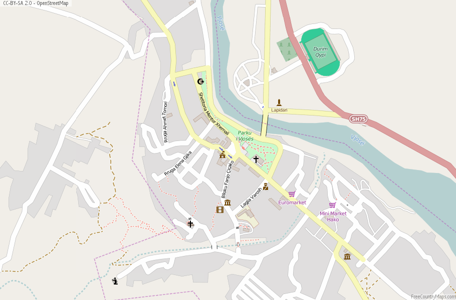 Përmet Map Albania Latitude & Longitude: Free Maps