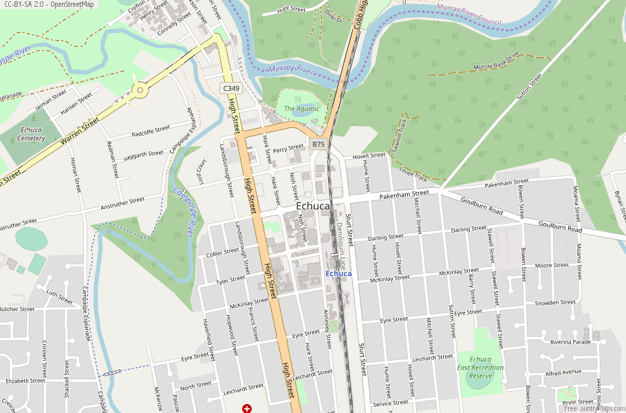 Echuca Map Australia Latitude & Longitude: Free Maps