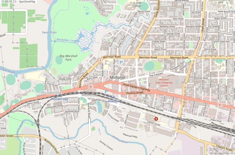 Midland Map Australia Latitude & Longitude: Free Maps