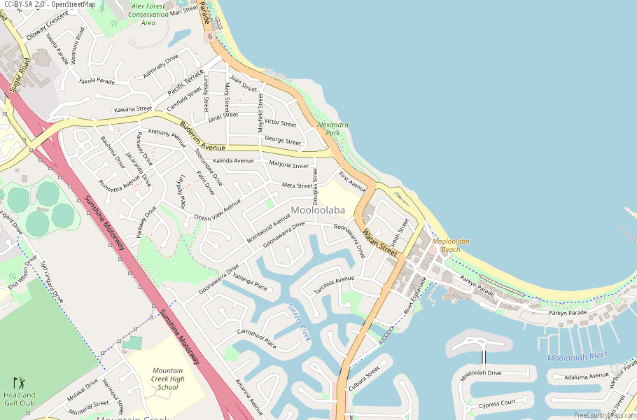 Mooloolaba Map Australia Latitude & Longitude: Free Maps