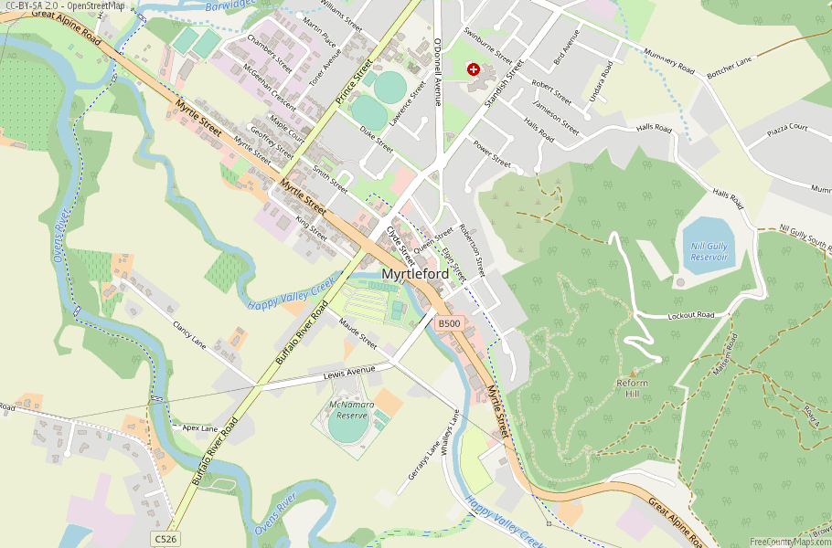 Myrtleford Map Australia Latitude & Longitude: Free Maps