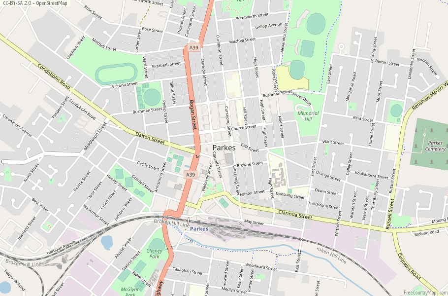 Parkes Map Australia Latitude & Longitude: Free Maps