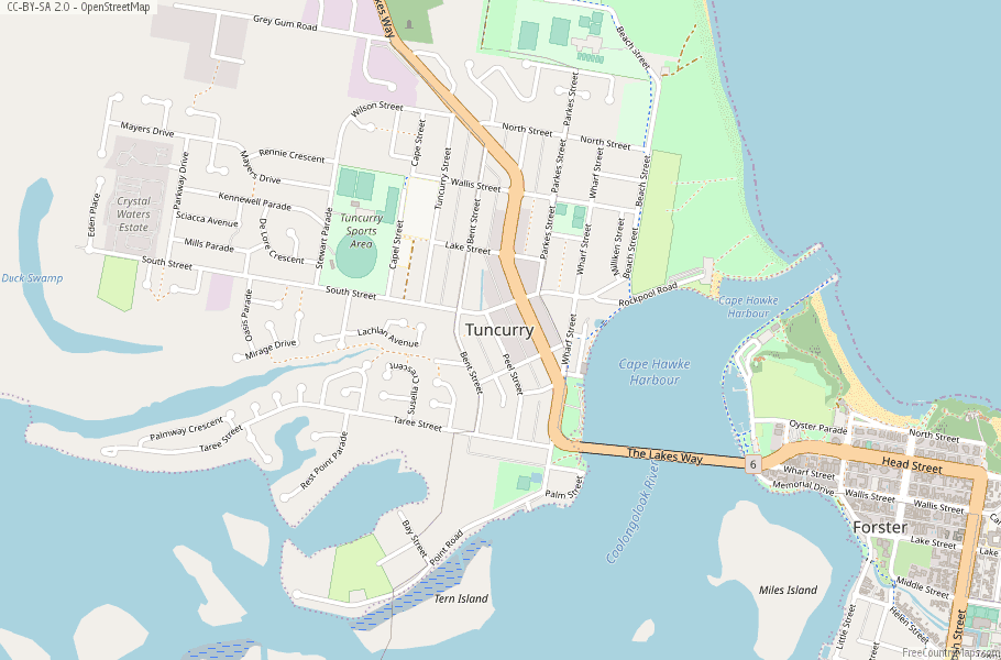 Tuncurry Map Australia Latitude & Longitude: Free Maps