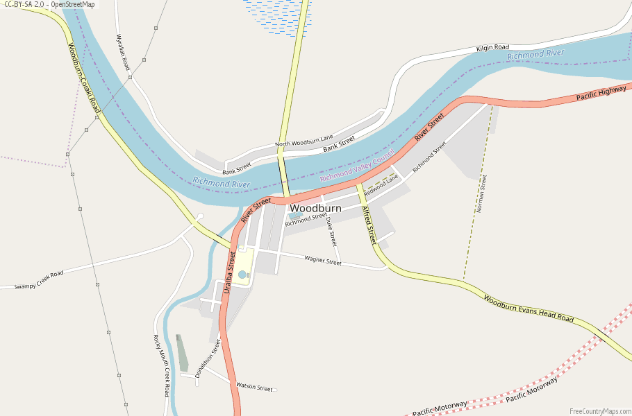 Woodburn Map Australia Latitude & Longitude: Free Maps