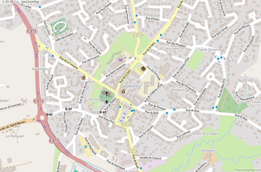 Gouesnou Map France Latitude & Longitude: Free Maps