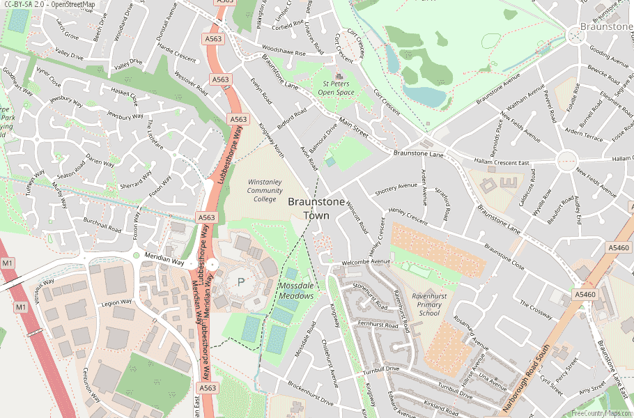 Braunstone Town Map Great Britain Latitude & Longitude: Free England Maps