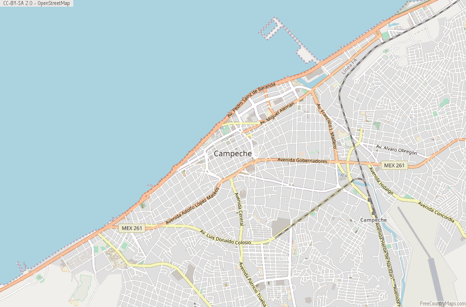 Campeche Map Mexico Latitude & Longitude: Free Maps