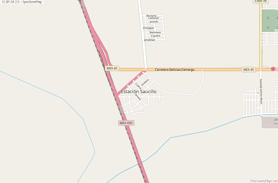 Estación Saucillo Map Mexico Latitude & Longitude: Free Maps