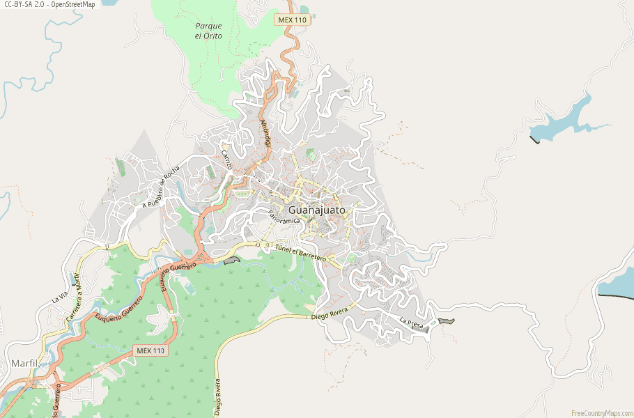 Guanajuato Map Mexico 269907416 