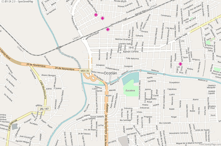 Ocotlán Map Mexico Latitude And Longitude Free Maps