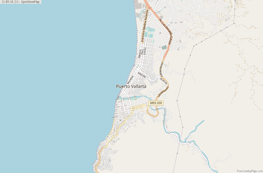 Puerto Vallarta Map Mexico Latitude Longitude Free Maps