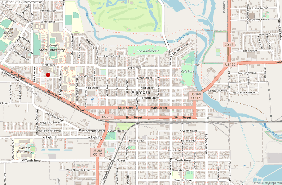 Alamosa Map United States Latitude & Longitude: Free Maps