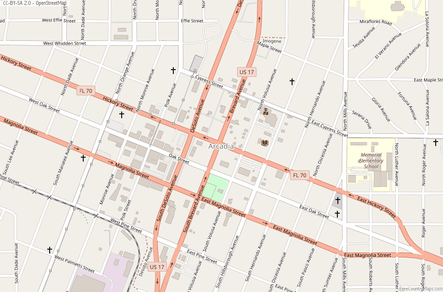 Arcadia Map United States Latitude & Longitude: Free Maps