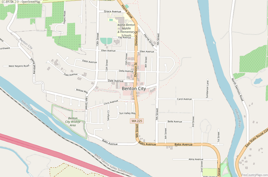 Benton City Map United States Latitude & Longitude: Free Maps