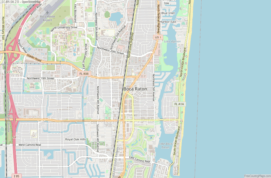 Boca Raton Map United States Latitude & Longitude: Free Maps