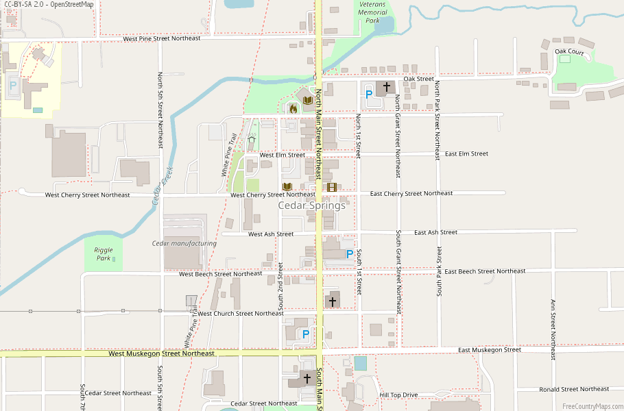 Cedar Springs Map United States Latitude & Longitude: Free Maps