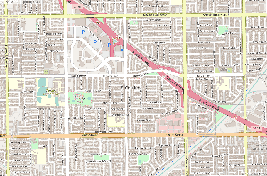 Cerritos Map United States Latitude & Longitude: Free Maps