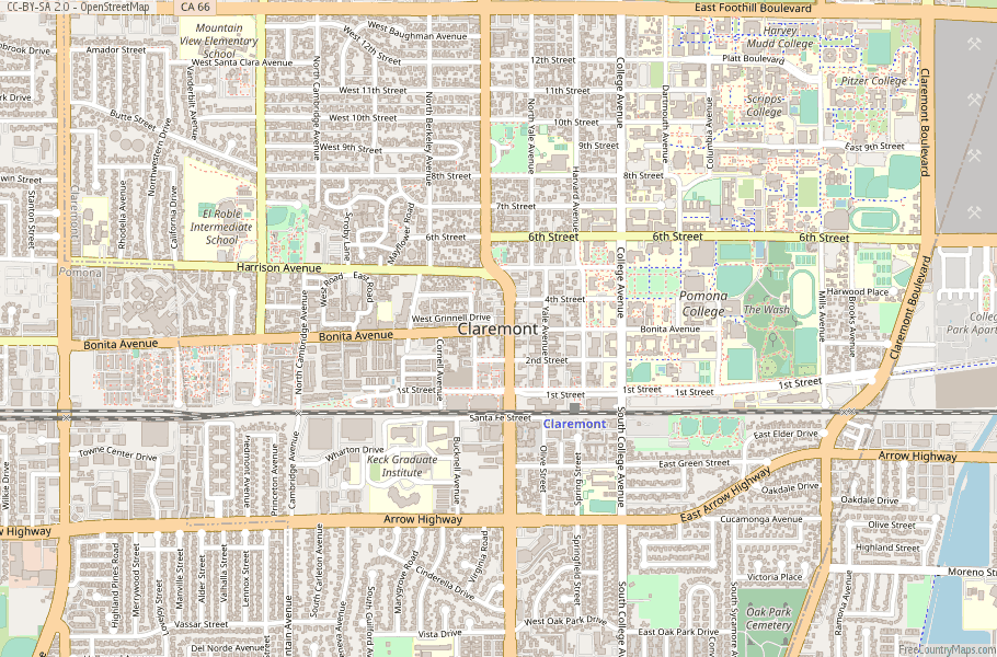 Claremont Map United States Latitude & Longitude: Free Maps