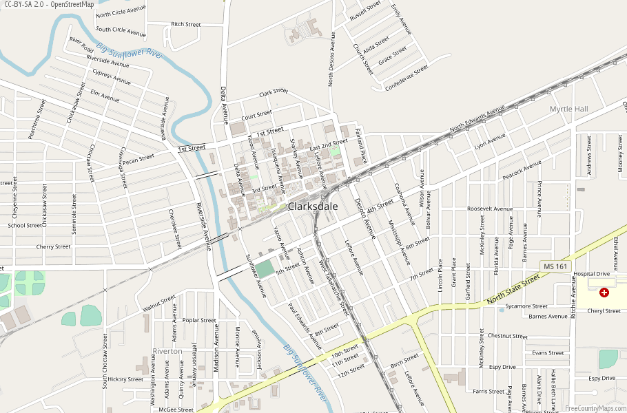 Clarksdale Map United States Latitude & Longitude: Free Maps