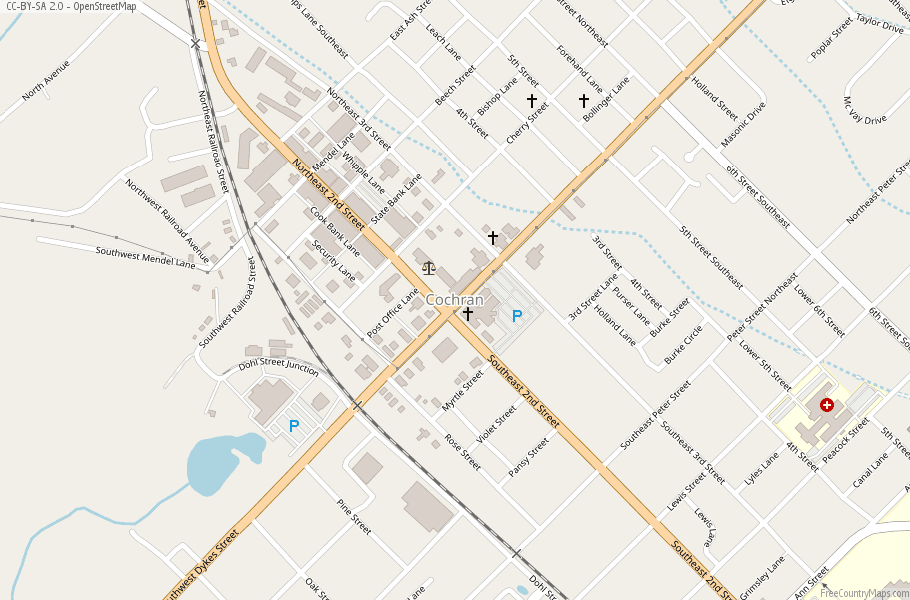 Cochran Map United States Latitude & Longitude: Free Maps