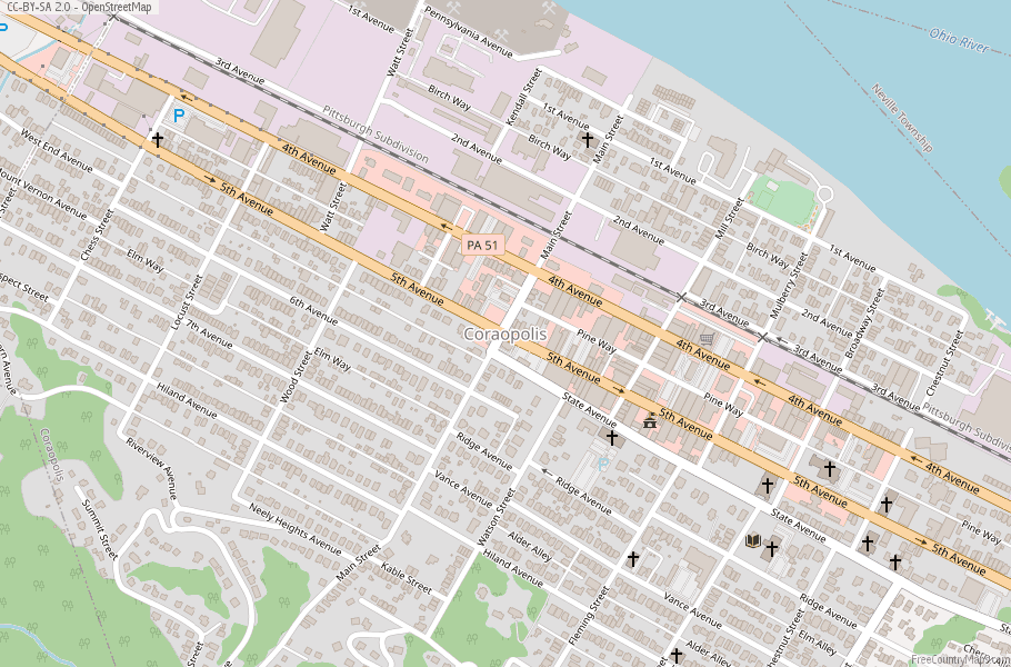 Coraopolis Map United States Latitude & Longitude: Free Maps